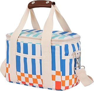 Nanxson 9L/15L/29L Extra Large Insulated Lunch Bag for Women Adult Reusable Leakproof Picnic Lunch Box Freezable Cooler Tote Bag (9L,C-Multicoloured Plaid)