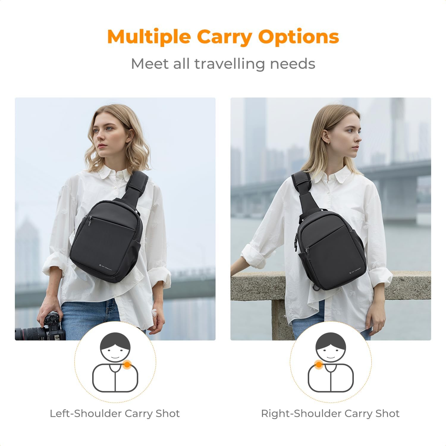 K&F CONCEPT Small Camera Bag for Photographer, Camera Sling Crossbody bag for DSLR/SLR/Mirrorless Camera, Compact Camera Case for Men and Women, Black - Image 6