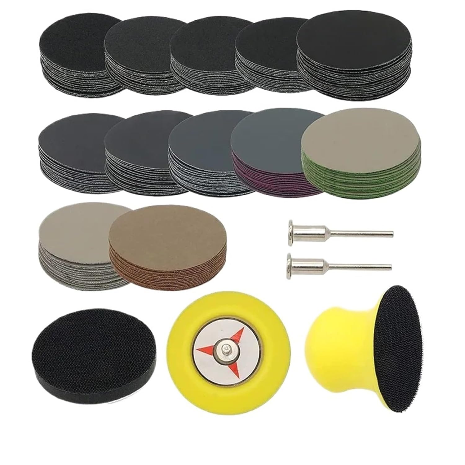 185Pcs/Set 3 Inch Sanding Disc Wet Dry Sandpaper 60-10000 Grit
