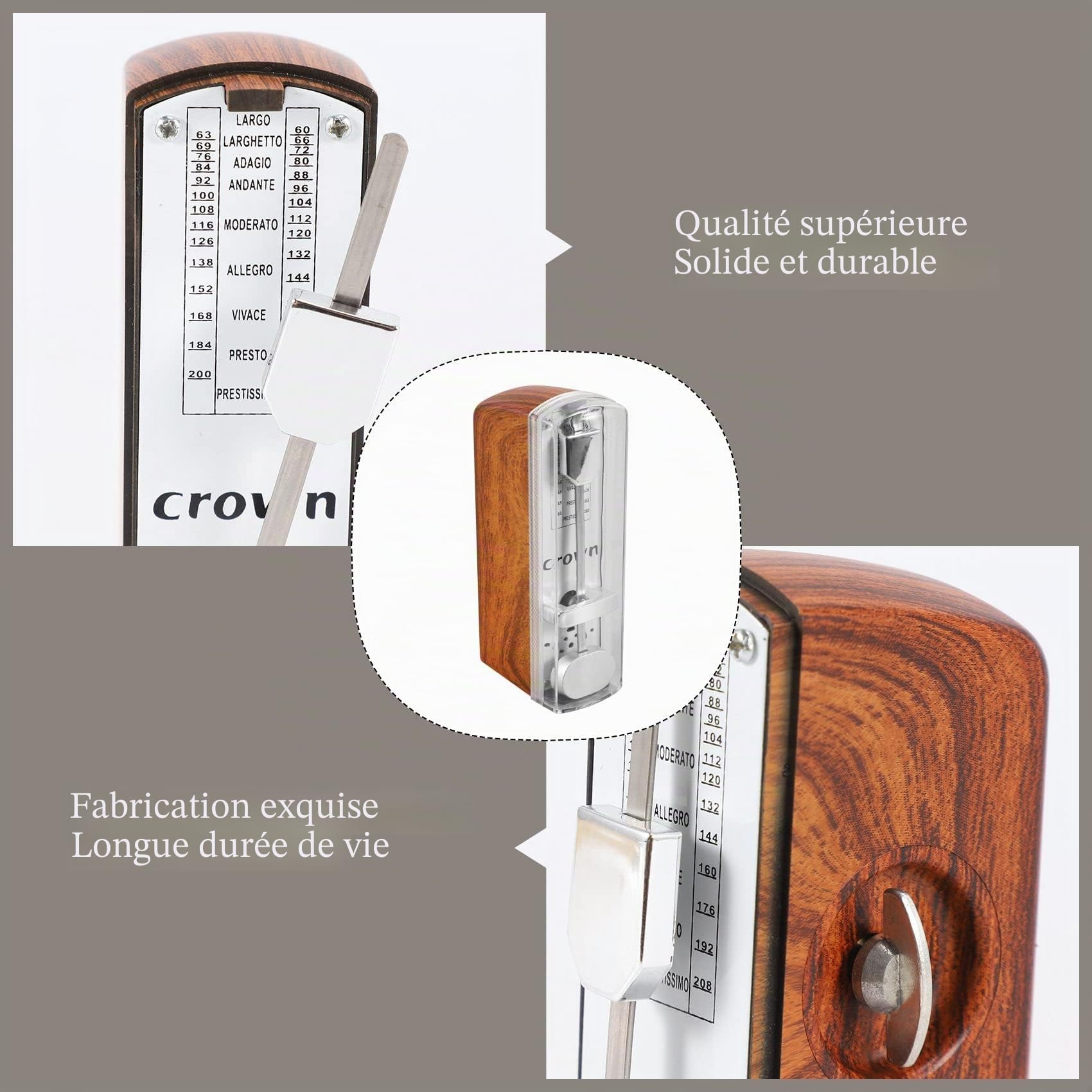 Mini métronome mécanique Portable Universel pour Guitare de Piano, 107916