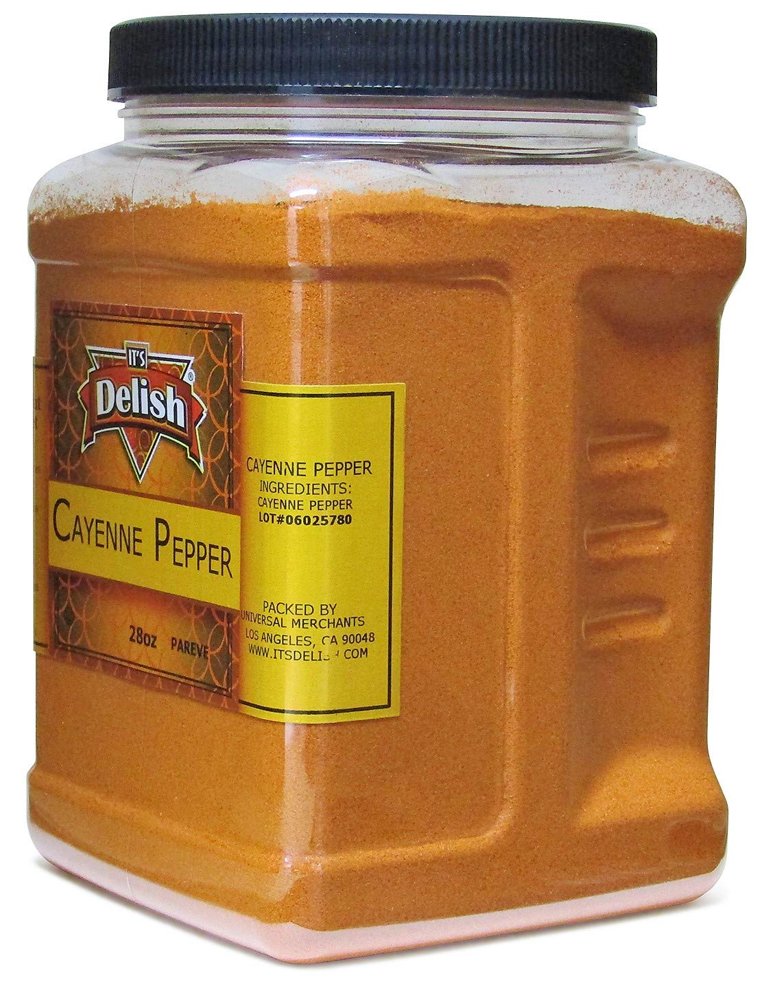 Cayenne Pepper Powder by It’s Delish, 28 Oz Reusable Container | All-Natural Red Pepper Powder for Cooking, Camping, and Meals | Kosher and Non-GMO