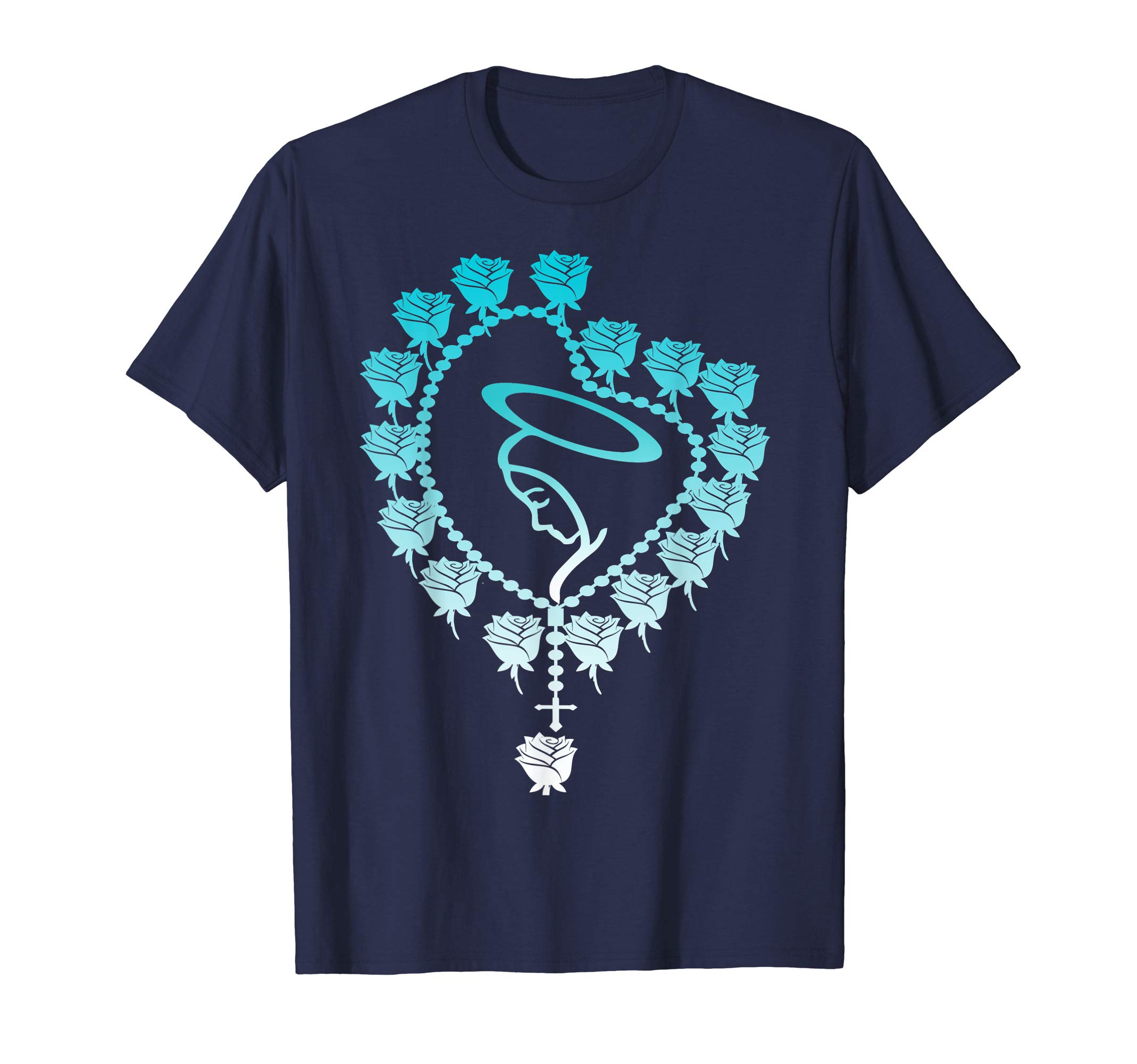 Albaley Holy Rosary T-shirtThe Holy Rosary T-shirt Virgin Mary Catholics. Heart Roses T-Shirt