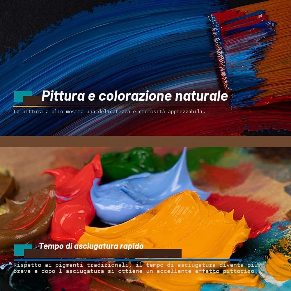 Paul Rubens, pittura ad olio, 20 colori ad olio brillanti con alta saturazione, tubi da 50 ml ad alta capacità, tempo di asciugatura più rapido con texture e consistenza cremosa per artisti, studenti