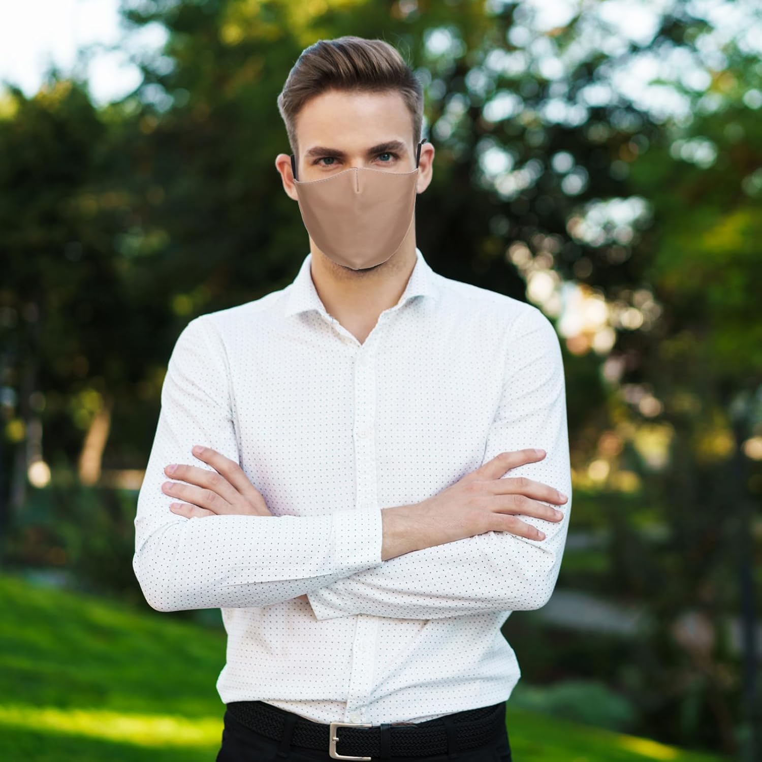 Eurzom 24 Pcs Adult Washable Cloth Face Mask Morandi Color Adjustable Ear Loop 3 Layer Cotton Cloth Mask