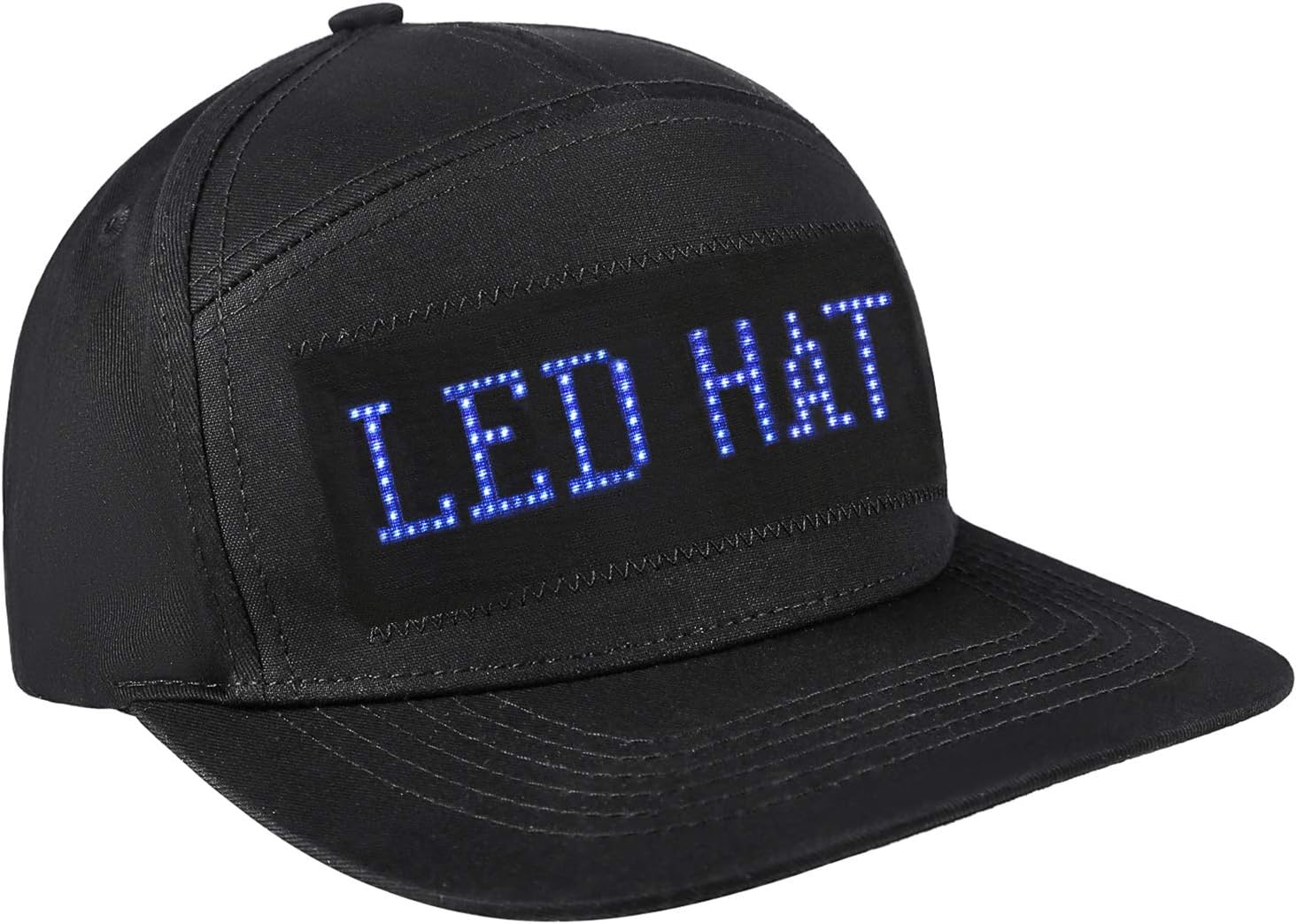 alavisxf xx LED Cap, Detachable LED Display Screen Smart Hat Adjustable Cool LED Baseball Cap for Party Christmas Halloween(Blue Light)
