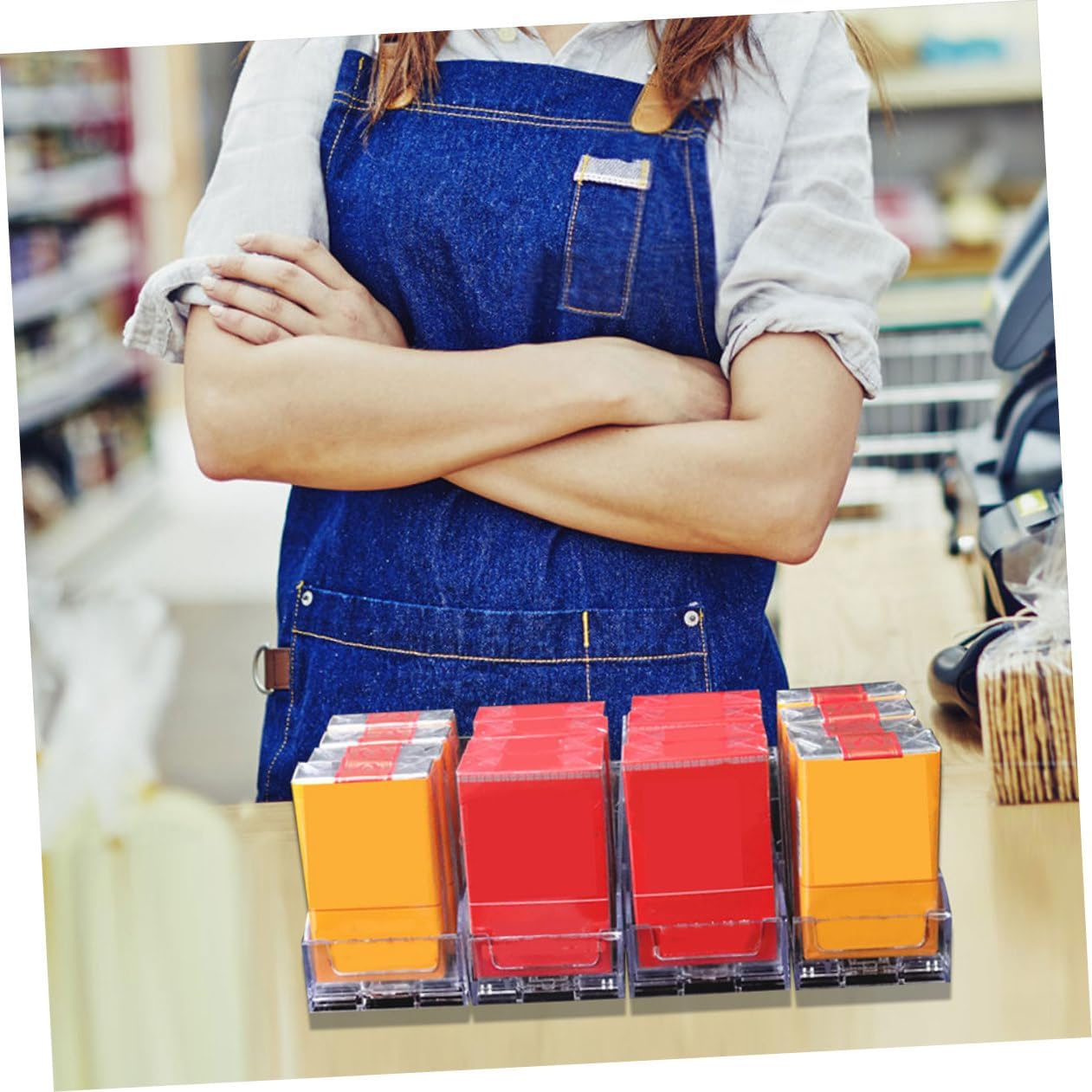 Automatic Cigarette Display Stand Pusher Rack 3pcs Set with 28cm Single and Double Sided Holders for Retail Store Tobacco Organization