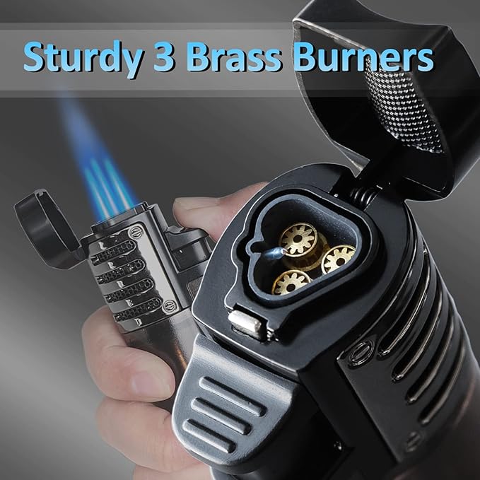 Encendedor Torch Zoocura 2 Pack Triple Jet Flame Recargable miniatura 3
