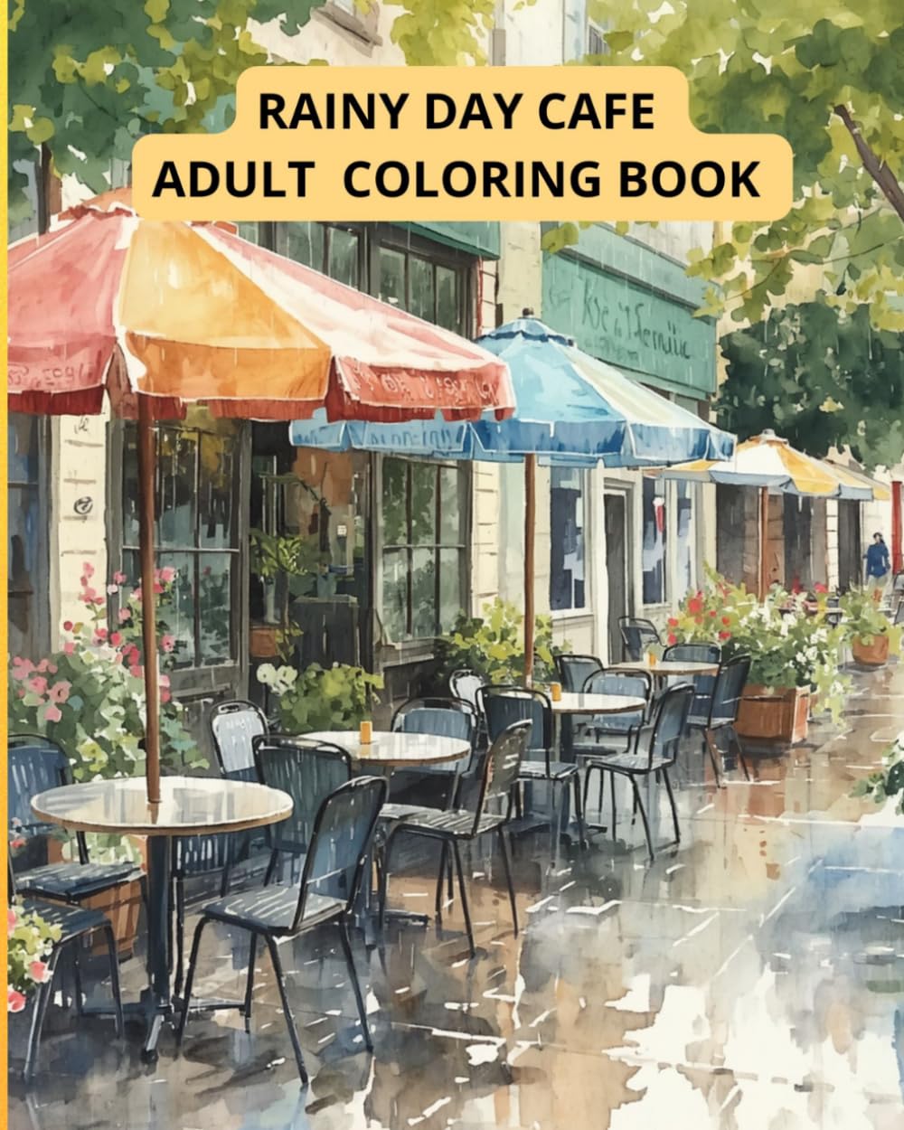 Rainy Day Cafe Adult Coloring Book