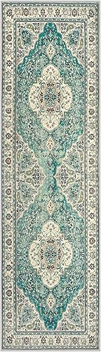 Miniatura 167 de Lahome Tapete tribal bohemio, pequeño, suave, antideslizante, lavable, de pelo corto, para piso en puerta, interior, entrada, baño, silla, Verde