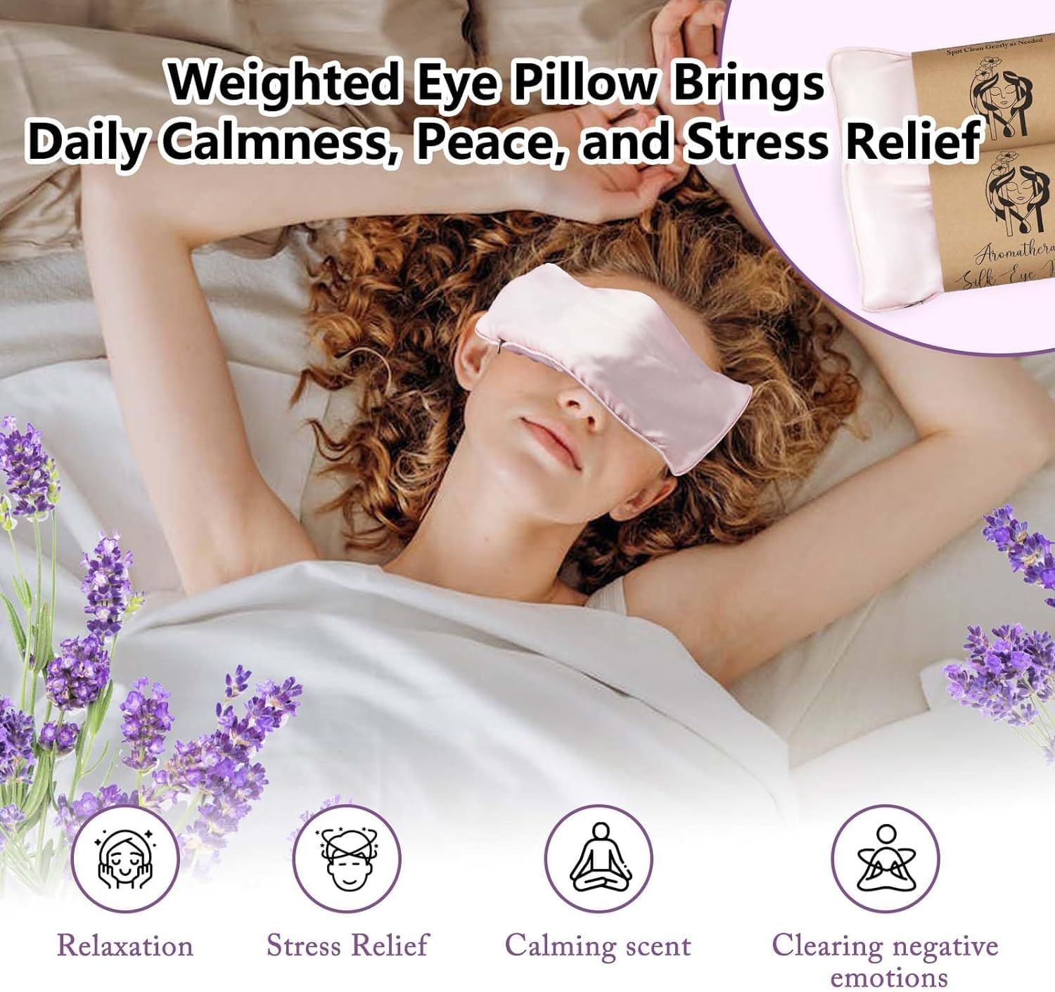 Hihealer Set di 2 maschere per gli occhi di seta, per dormire, yoga, spa, meditazione, impacchi umidi e freddi, cura personale per le donne
