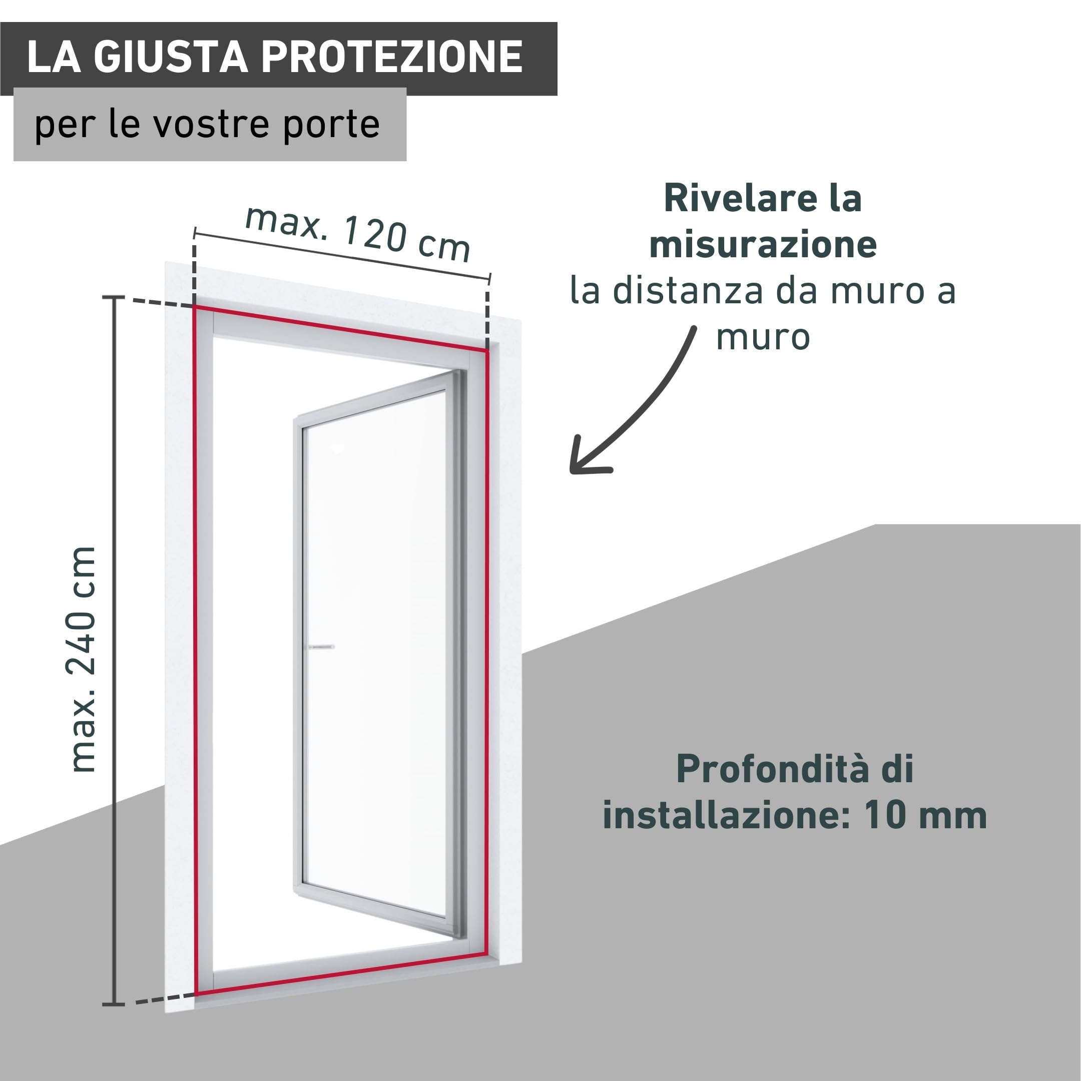 Windhager tenda telescopica per porte - 120 x 250 cm - antracite - zanzariera porta finestra, tenda per porta, tenda zanzariera, tenda antimosche - senza forare