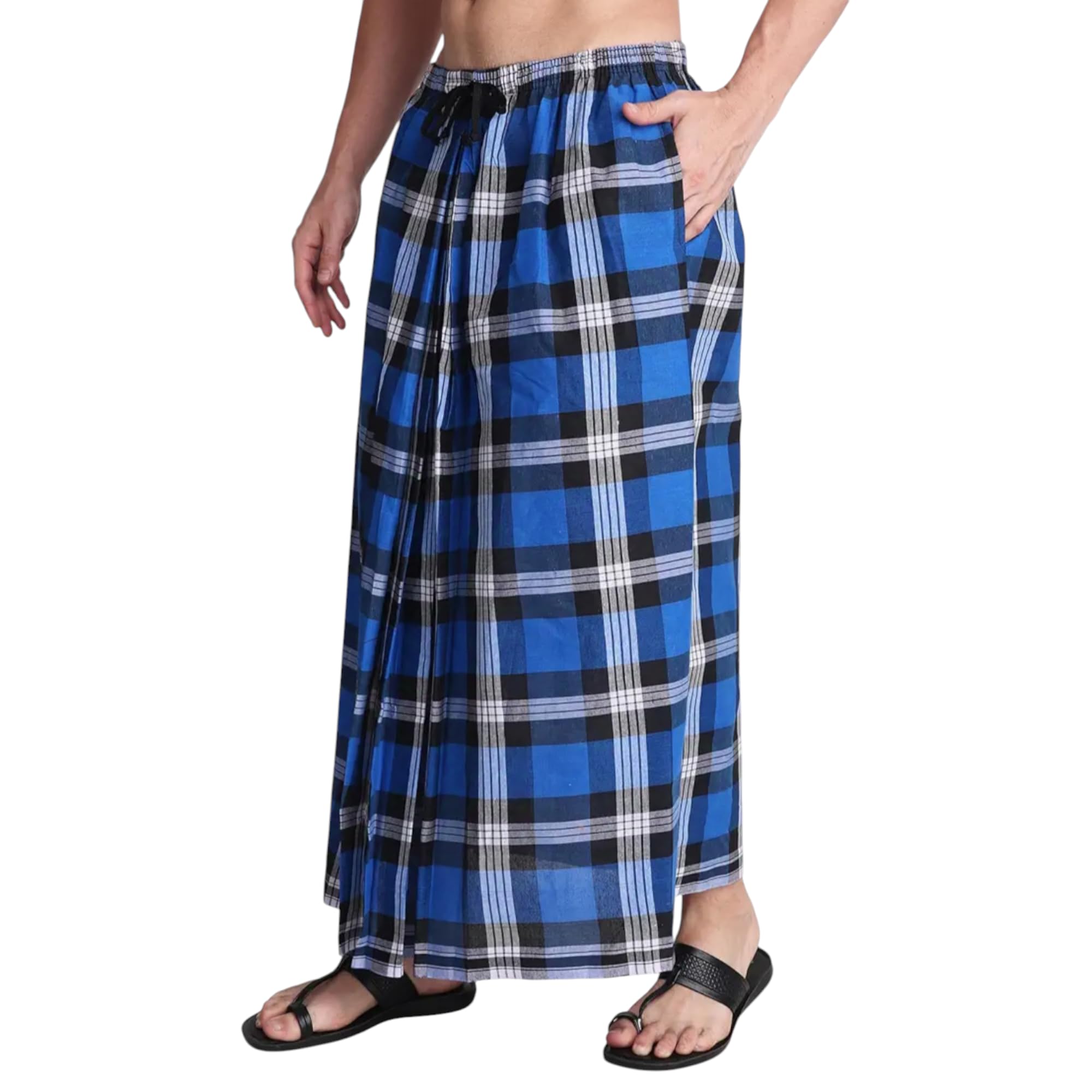 alie NK Shopping Men Elastic chack Cotton Lungis Pack of 1 (2meter) Free Size Multicolored-picture-49