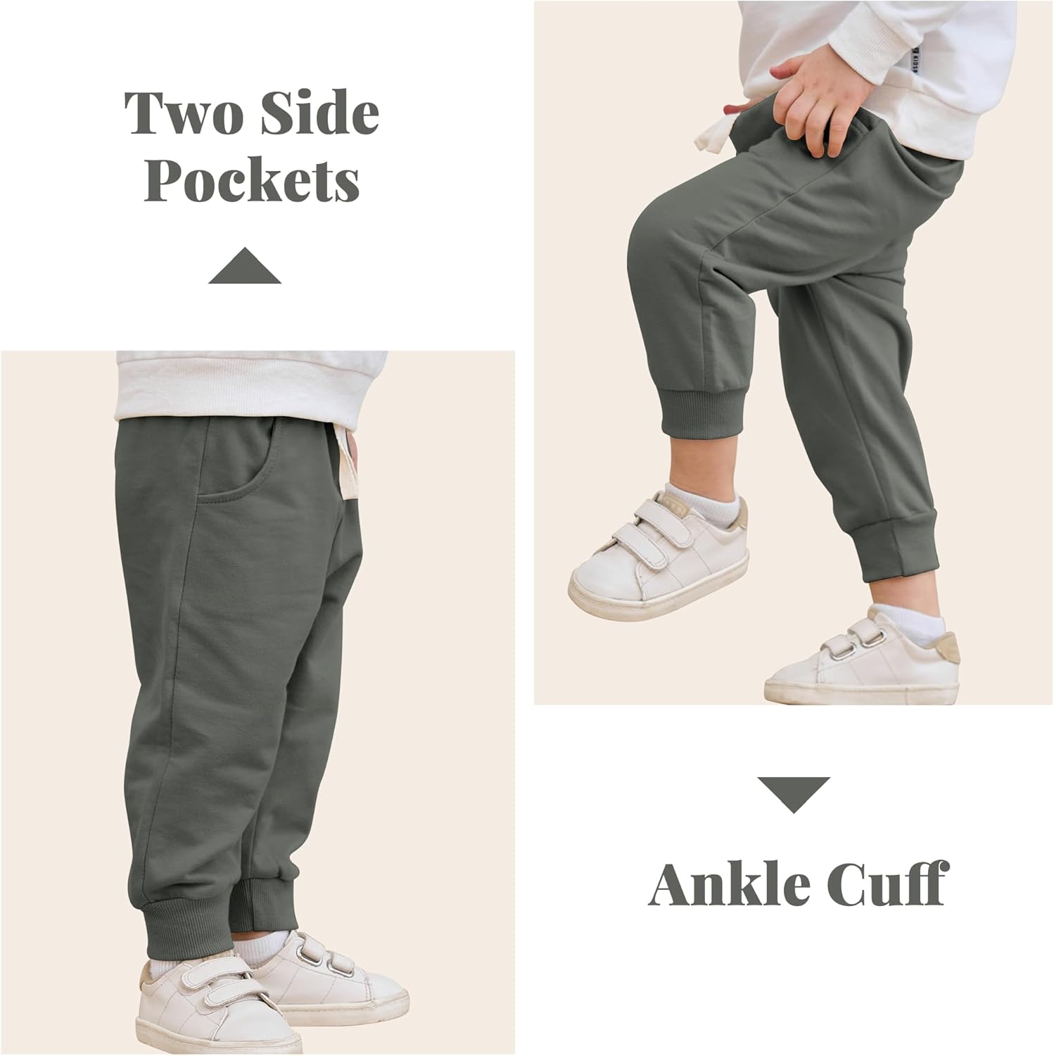 DREAM BUS 2 Pack Toddler Boy Pants with Pockets Baby and Toddler Jogger Pants, Cotton Sweatpants for 9 Months - 4T - Image 5