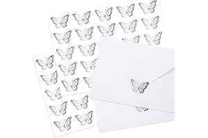 Whaline 500Pcs Butterfly Stickers: Add a Touch of Silver to Your Mail and More