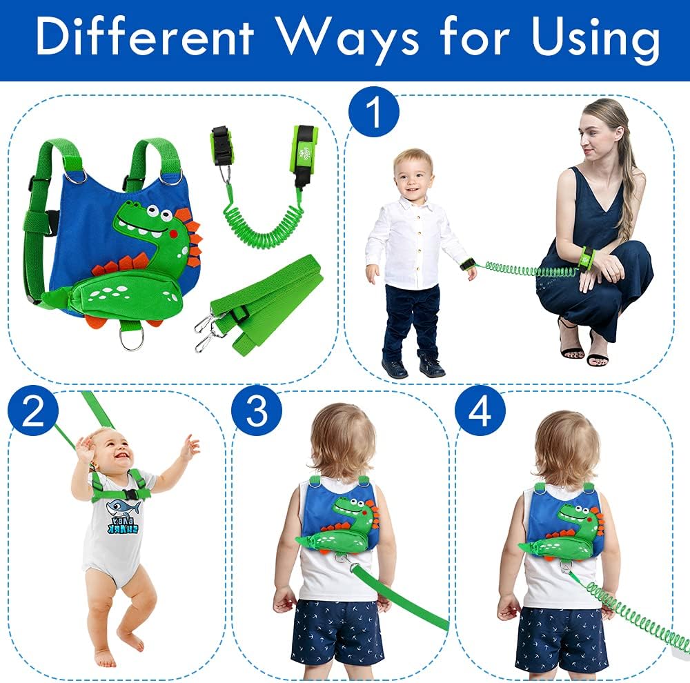 Lehoo Castle Baby Reins, 4 in 1 Toddler Reins for Walking 1-3 Years with Anti Lost Wrist Link - Image 3