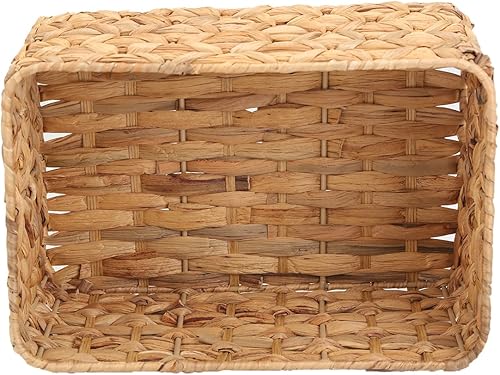 Miniatura 7 de YRMT - Cesta de almacenamiento de jacinto de agua de mimbre para organizar y organizar la canasta decorativa tejida para estantería, despensa,