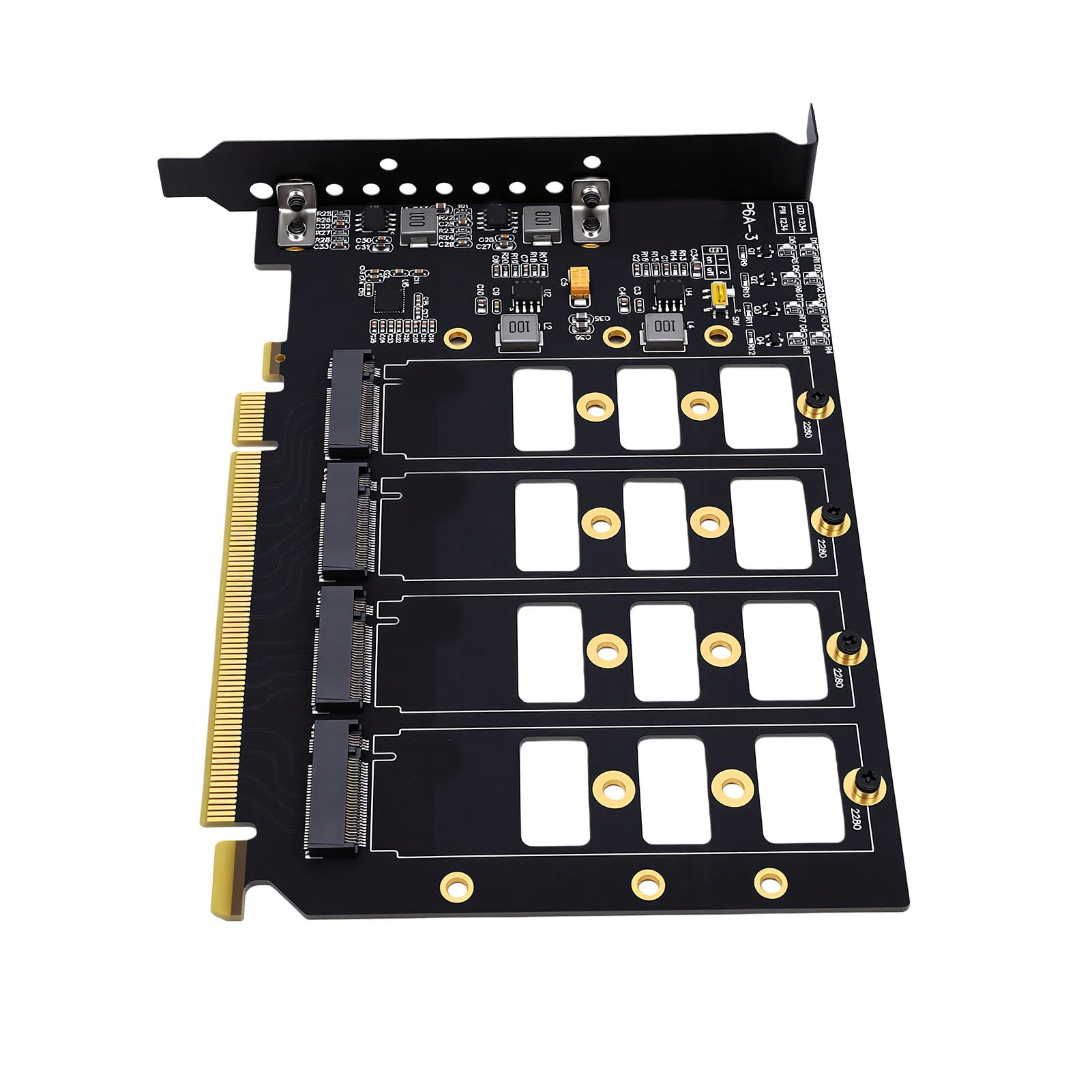 PUSOKEI Karta Adaptera PCIe do M.2, Obsługuje 4 Dyski NVMe