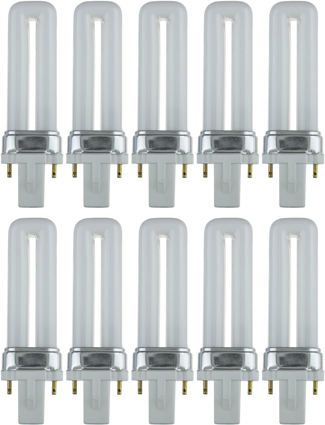 Sunlite PL5/SP41K/10PK 2-Pin Fluorescent 5W 4100K Cool White U Shaped PL CFL Twin Tube Plugin Light Bulbs with G23 Base (10 Pack)