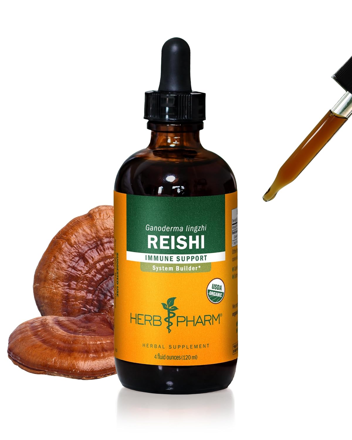 Herb Pharm Reishi Mushroom Liquid Extract Drops Immune System Builder, 4 Oz