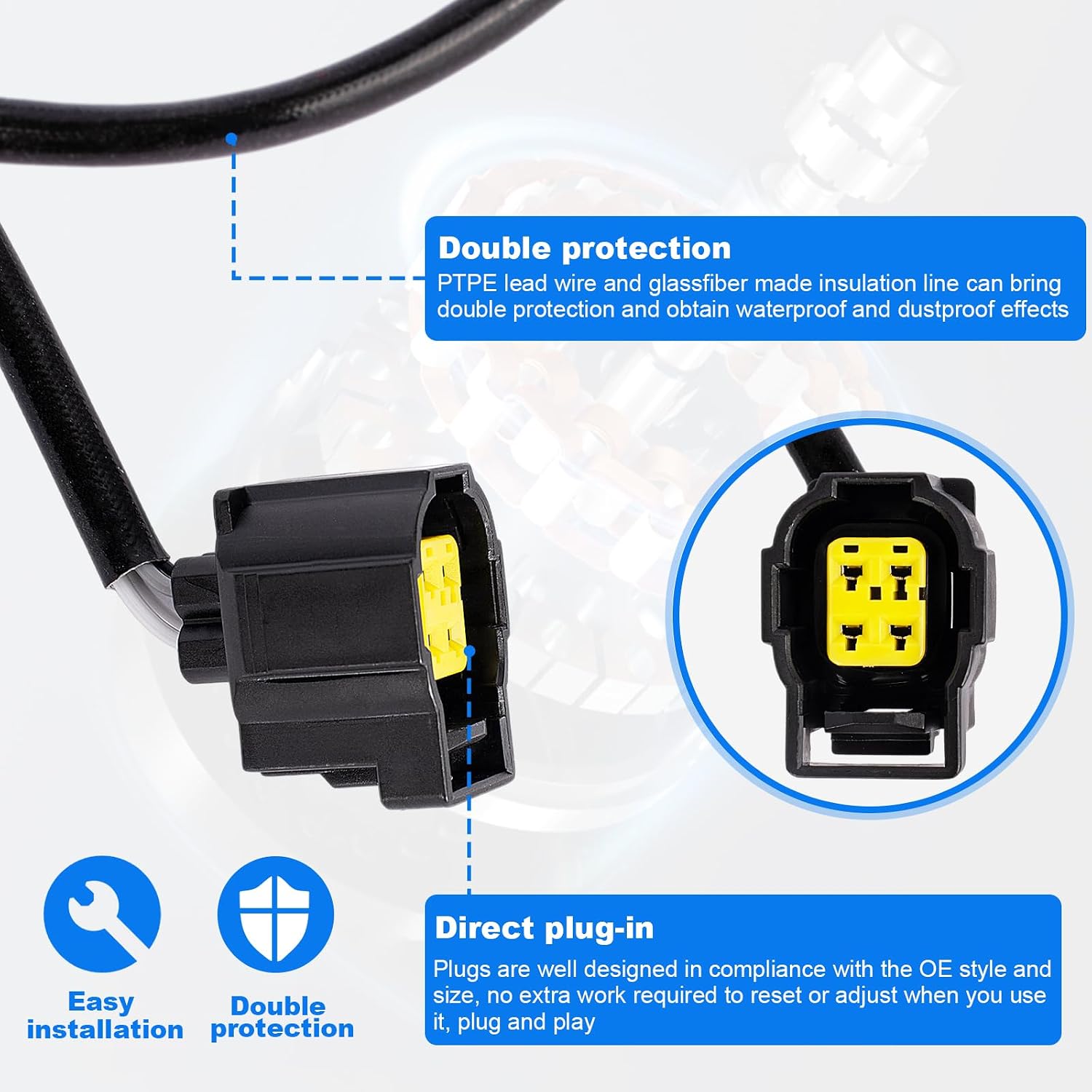 Oxygen O2 Sensor 234-4587 2Pcs 02 Sensor for Chrysler for PT Cruiser for Dodge for Durango for Jeep for Liberty for Wrangler for Mitsubishi for Raider