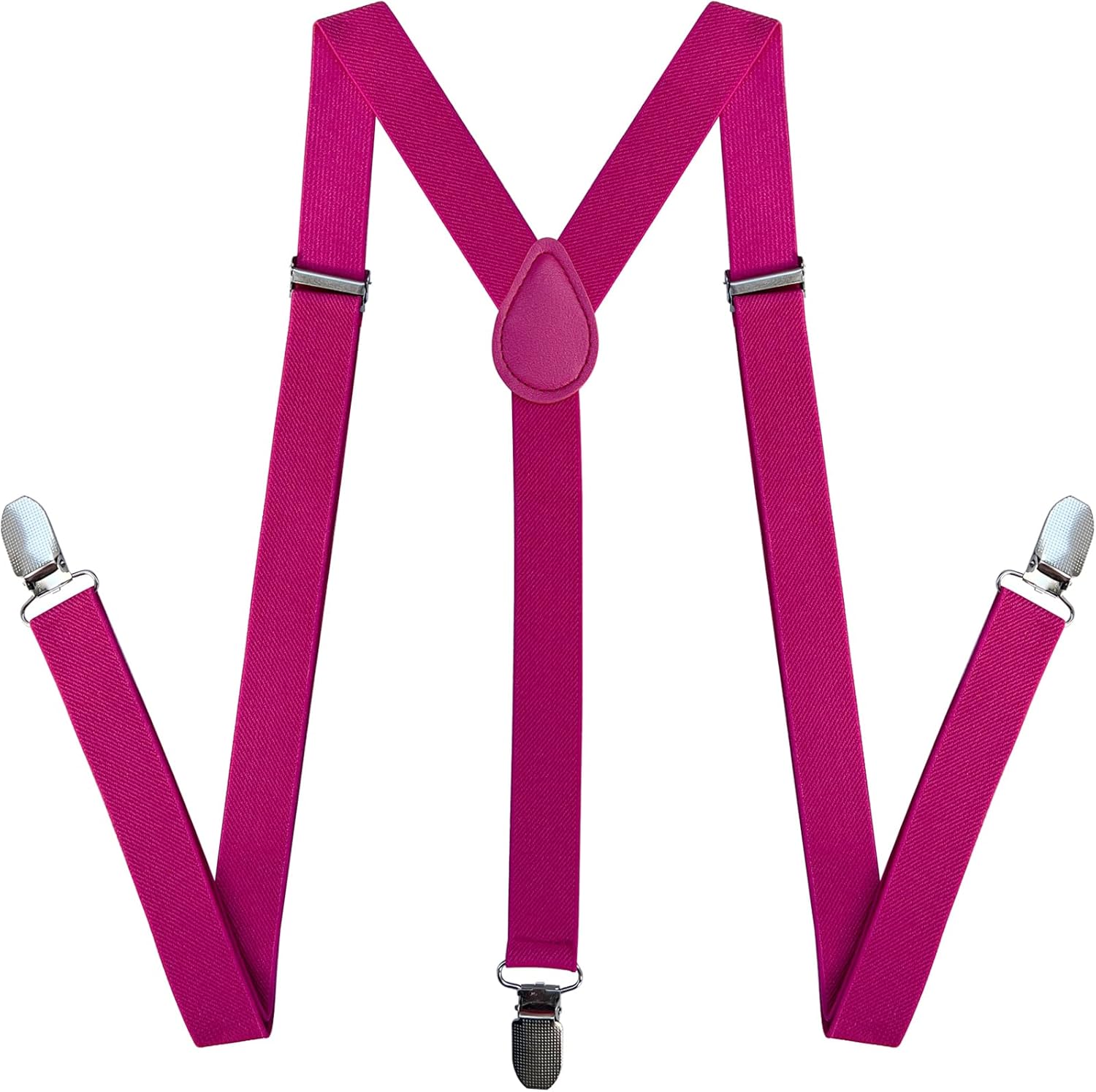 Suspenders for Men and Women Adjustable Elastic 1 inch Wide Leather Heavy Pants Strong Metal Clips Suspender Costume