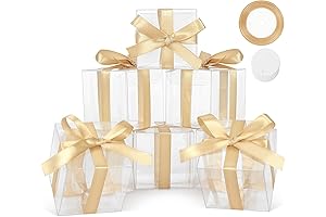 COTOPHER Clear Favor Boxes - 60ct, 1.5x1.5x1.5 inch Film Containers with Lids