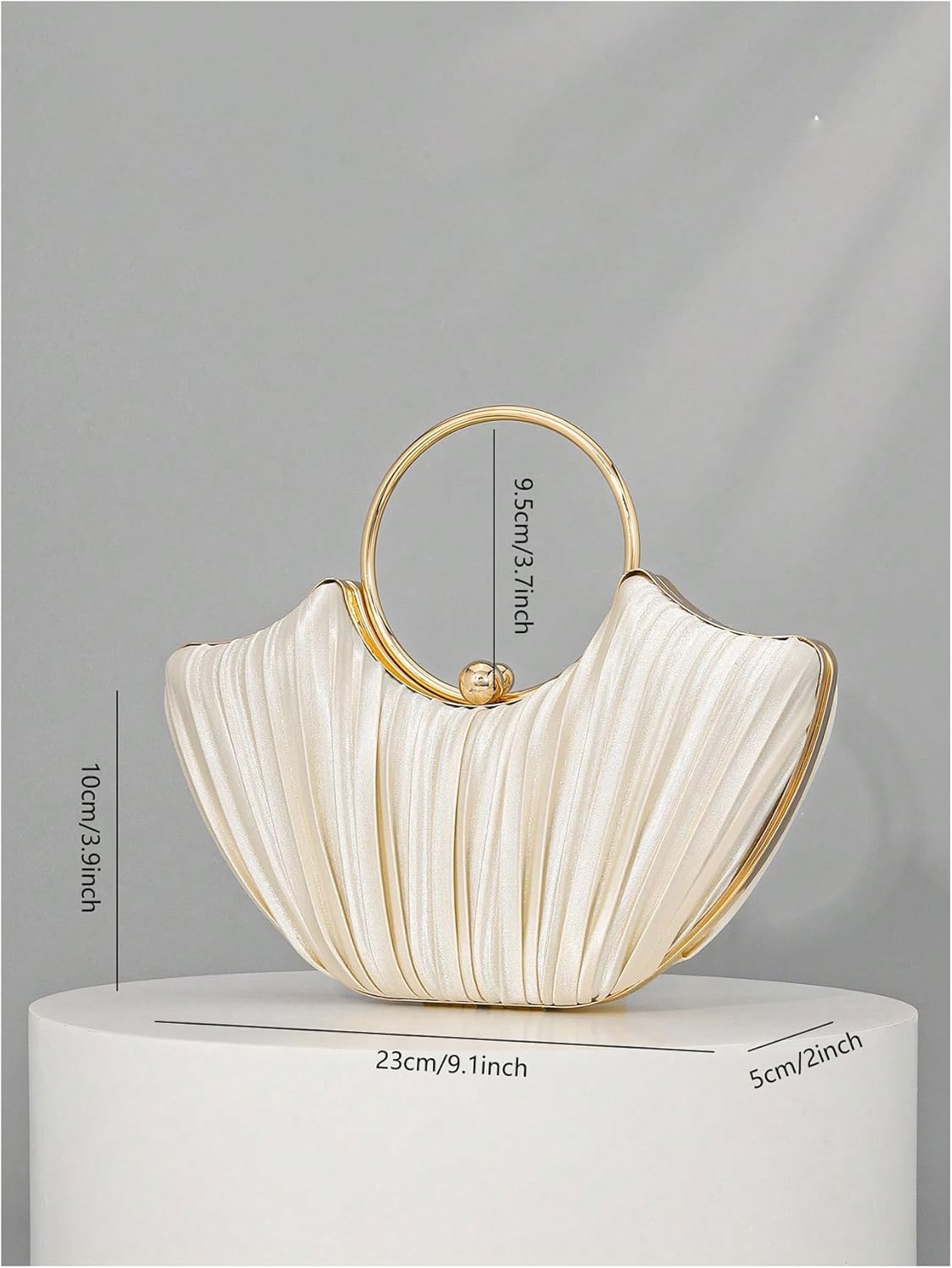 QWINEE Women's Gold Clutch Metallic Evening Handbags Glitter Top Handle Purses Wedding Party Crossbody Bag - Image 6