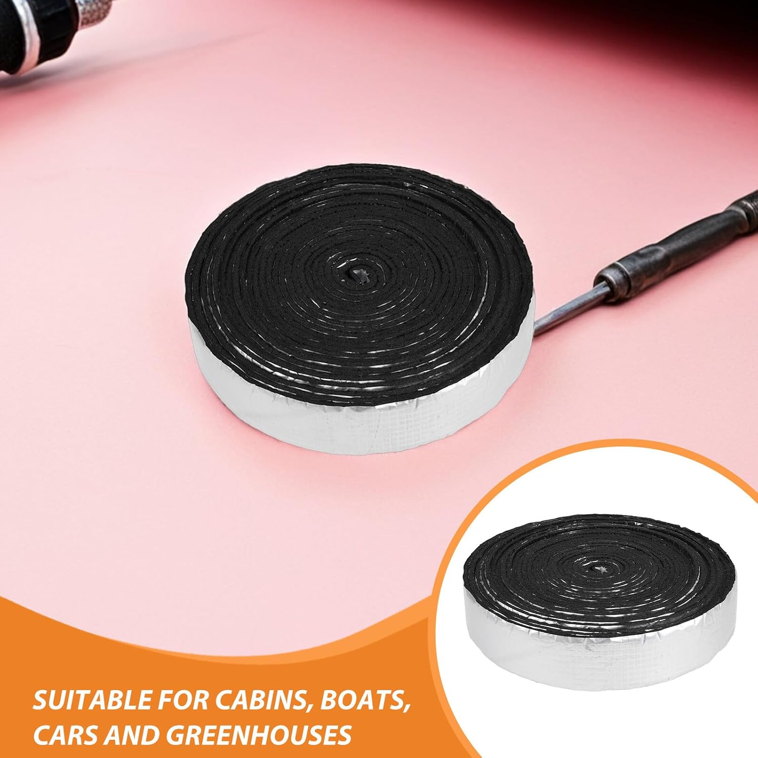 SEWACC Aluminum Foil Pipe Insulation Tape 33ft Thermal Heat-Insulating Wrap for Rv Exterior Pipes Cold Weather Protection Insulating Bubble Foil Roll