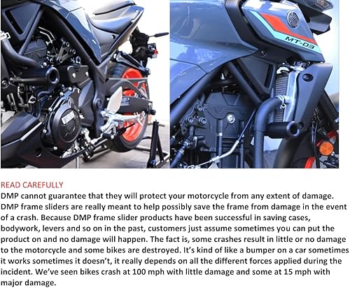 Miniatura 8 de DMP Fabricado en Estados Unidos Yam MT-03 MT 03 MT03 2016 2017 2018 2019 2020 2021 2022 2023 2024 2025 sin corte deslizadores de marco negro -