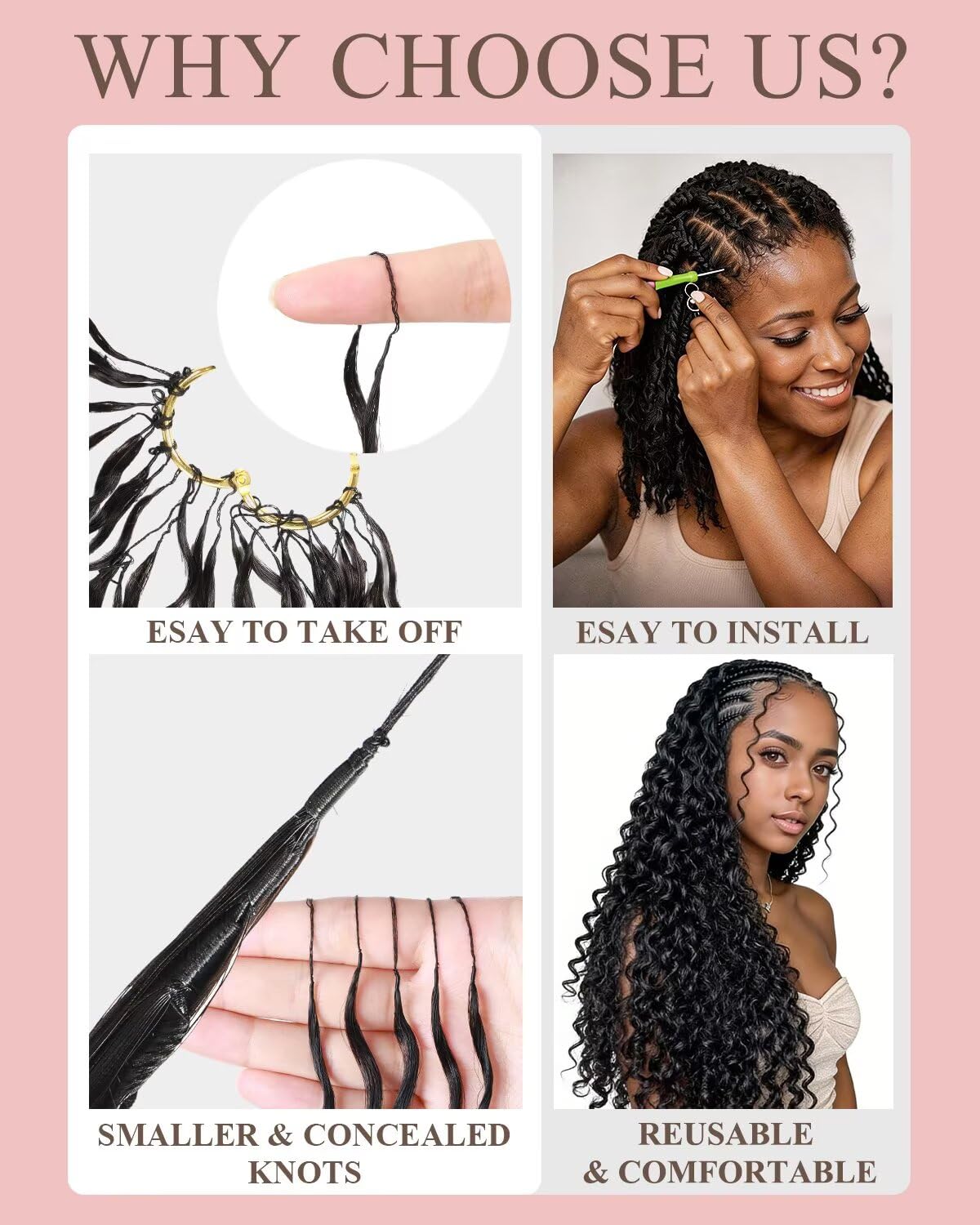 4# Chocolate Brown 14 Inch Human Crochet Hair for Black Women, Feather Crochet Extensions 55g 40 Strands, Resusable Miracle Look Hair Bundles, Soft Lightweight Small Knots Burmese Curly Texture thumbnail