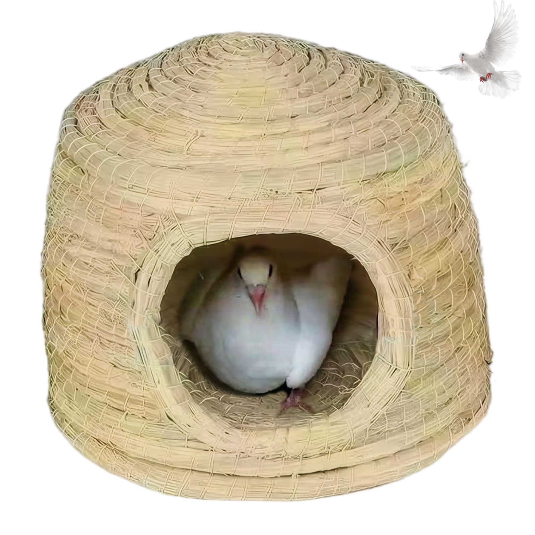 Nid d'oiseau pour cage en paille tissée de 30x21 cm pour perruche