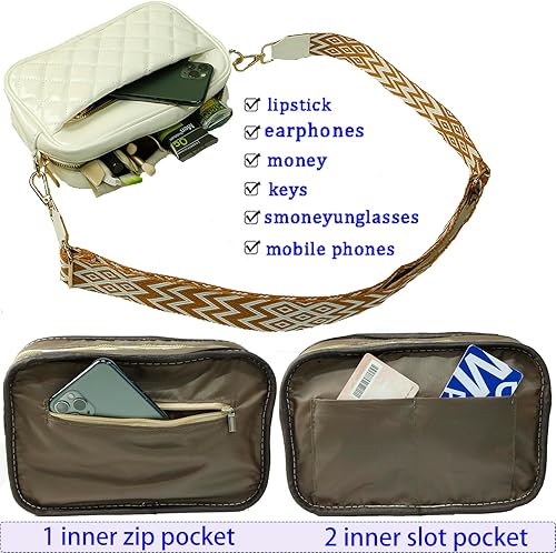 Miniatura 4 de Bolsos cruzados para mujer, bolso de hombro de cuero para mujer, pequeño bolso cruzado lateral, correa ajustable para guitarra