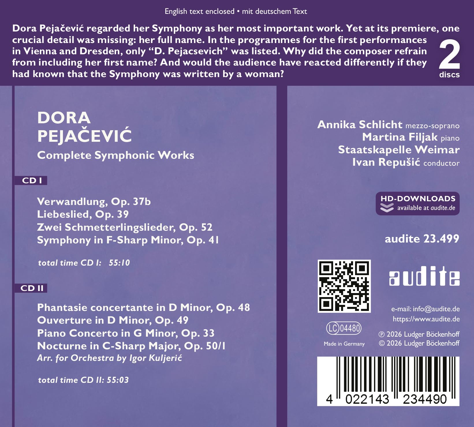 Dora Pejacevic: Complete Symphonic Works
