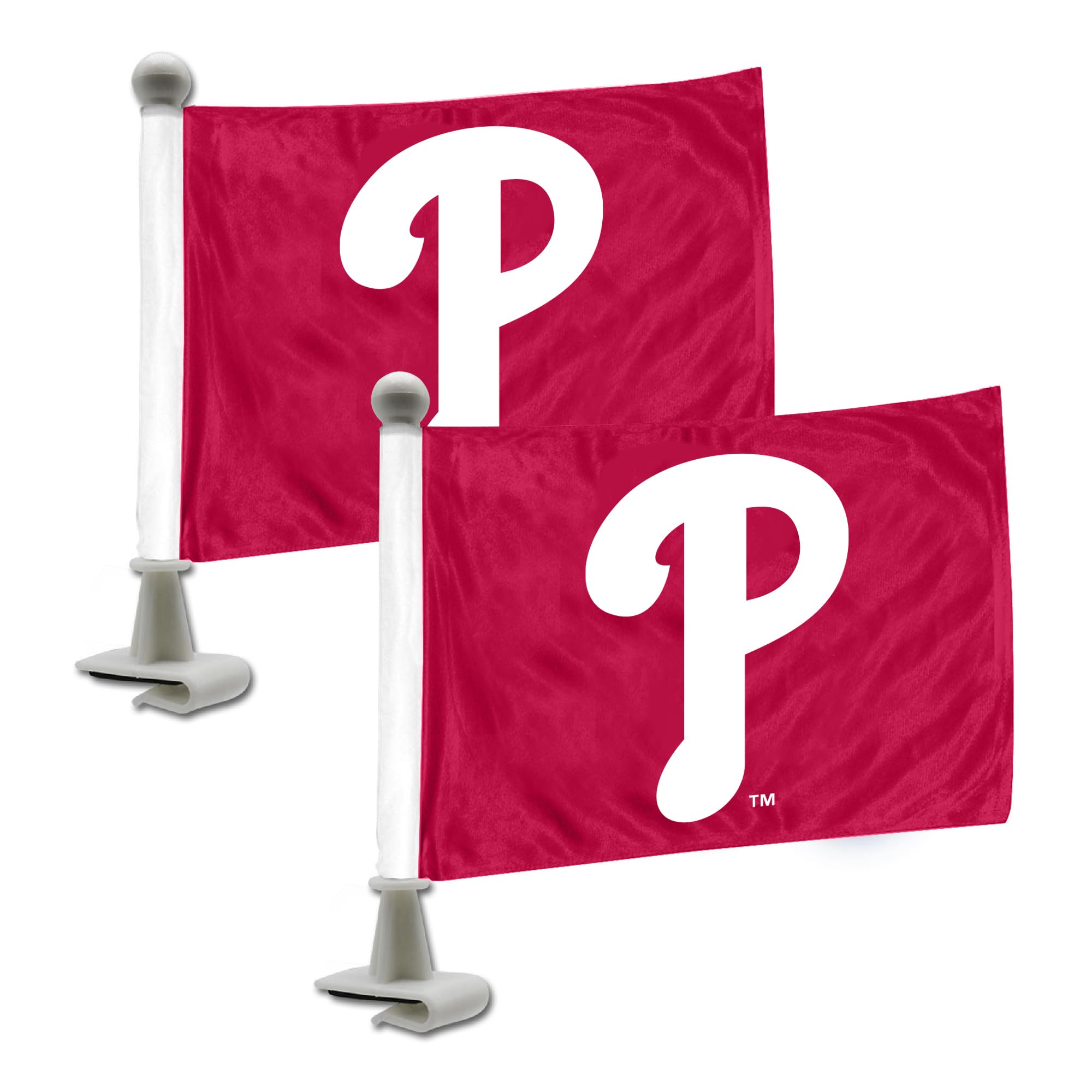 FANMATS 61850 Philadelphia Phillies Ambassador Car Flags - 2 Pack Mini Auto Flags, 4in X 6in, Perfect for Hood or Trunk