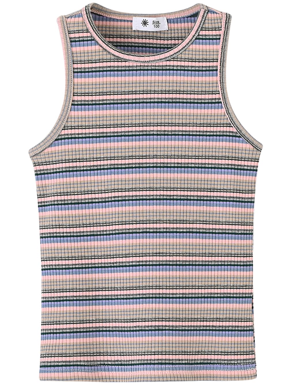 BINIDUCKLING Toddler Tank Top Girls Summer Cute Striped Sleeveless Top 24 Months-8 Years