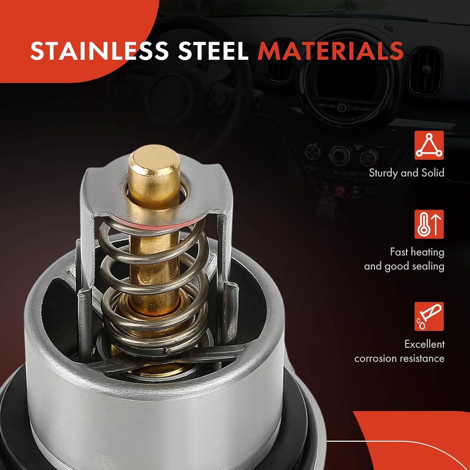 A-Premium Engine Coolant Thermostat Housing Assembly with Sensor Compatible with Porsche 911 2011-2024, Cayman 2014-2016, 718 Cayman 2017-2024, 718 Spyder