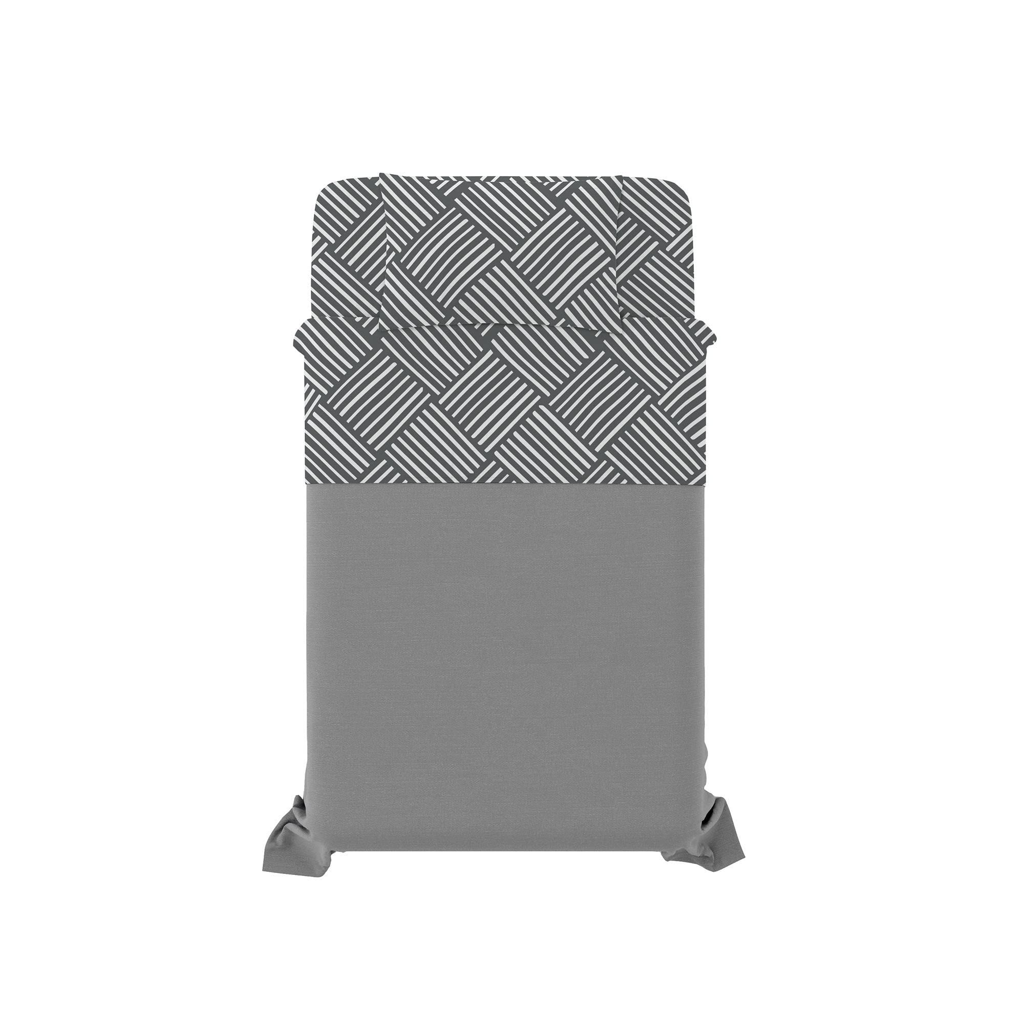 Dafne Bedding Set, 100% Microfibre, Citylife Grey, Small Double, Klein Doppelbett