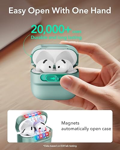 Miniatura 134 de ESR Funda para AirPods Pro (2023/2022/2019, 2ª/1ª generación), compatible con Airpods Pro 2 (cable USB-C/Lightning), listo para MagSafe, bloqueo