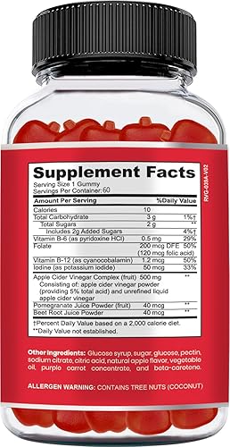 Miniatura 7 de NUELATION Gomitas de sidra de manzana para niños, 60 porciones. Gomitas veganas, sin gluten y gelatina ACV para apoyar la digestión, el sistema