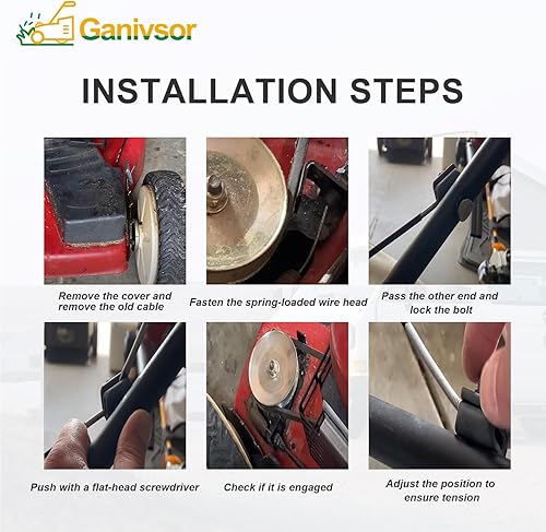 Miniatura 6 de Ganivsor Cable de control de tracción para cortacésped 105-1845 para cortacésped autopropulsados de 22 pulgadas