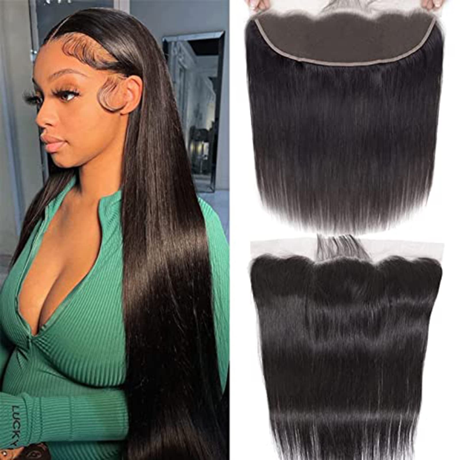 13x4 Lace Frontal Closure 100% Echthaar Remy Hair 12 Zoll (30 cm)
