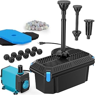 Antfraer Pond Filter Pump Fountain Kits, Built In 860GPH Water Pump Multiple Water Fountain Filters, 3 Different Water Patterns Suitable for Garden, Fountain,Pond, Animal Sink, Waterfall, Aquarium