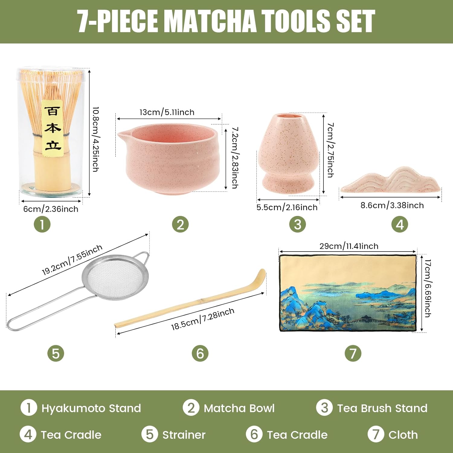Matcha Whisk Set Includes Bowl, Easy to Clean Exquisite Matcha Bowl Whisk Holder Kit Sturdy Japanese Tea Complete Kit for Present(Spraying powder)