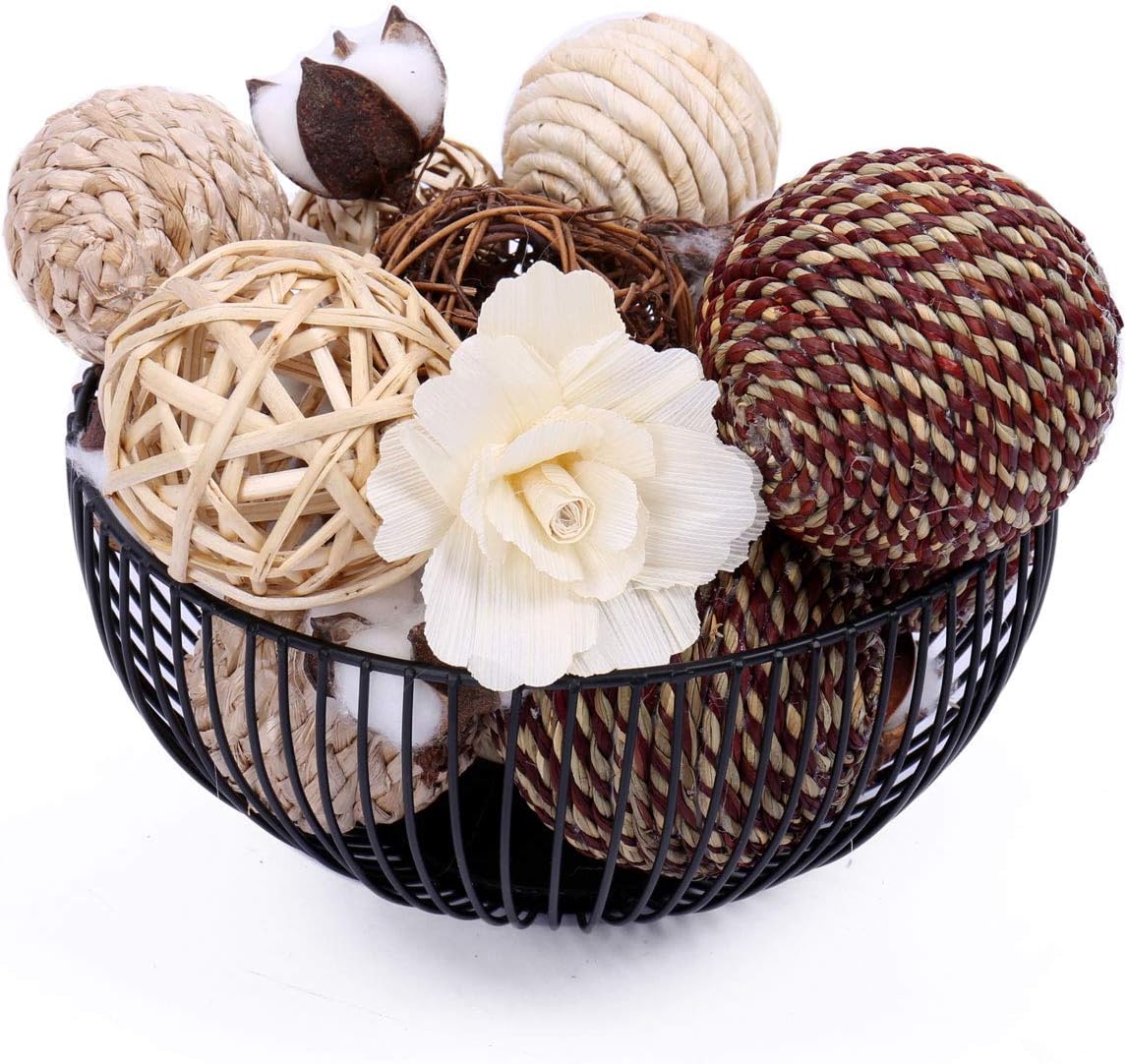 idyllic Assorted Decorative Spherical Natural Woven Twig Rattan, Suitable for Tabletop Decoration : Home & Kitchen
