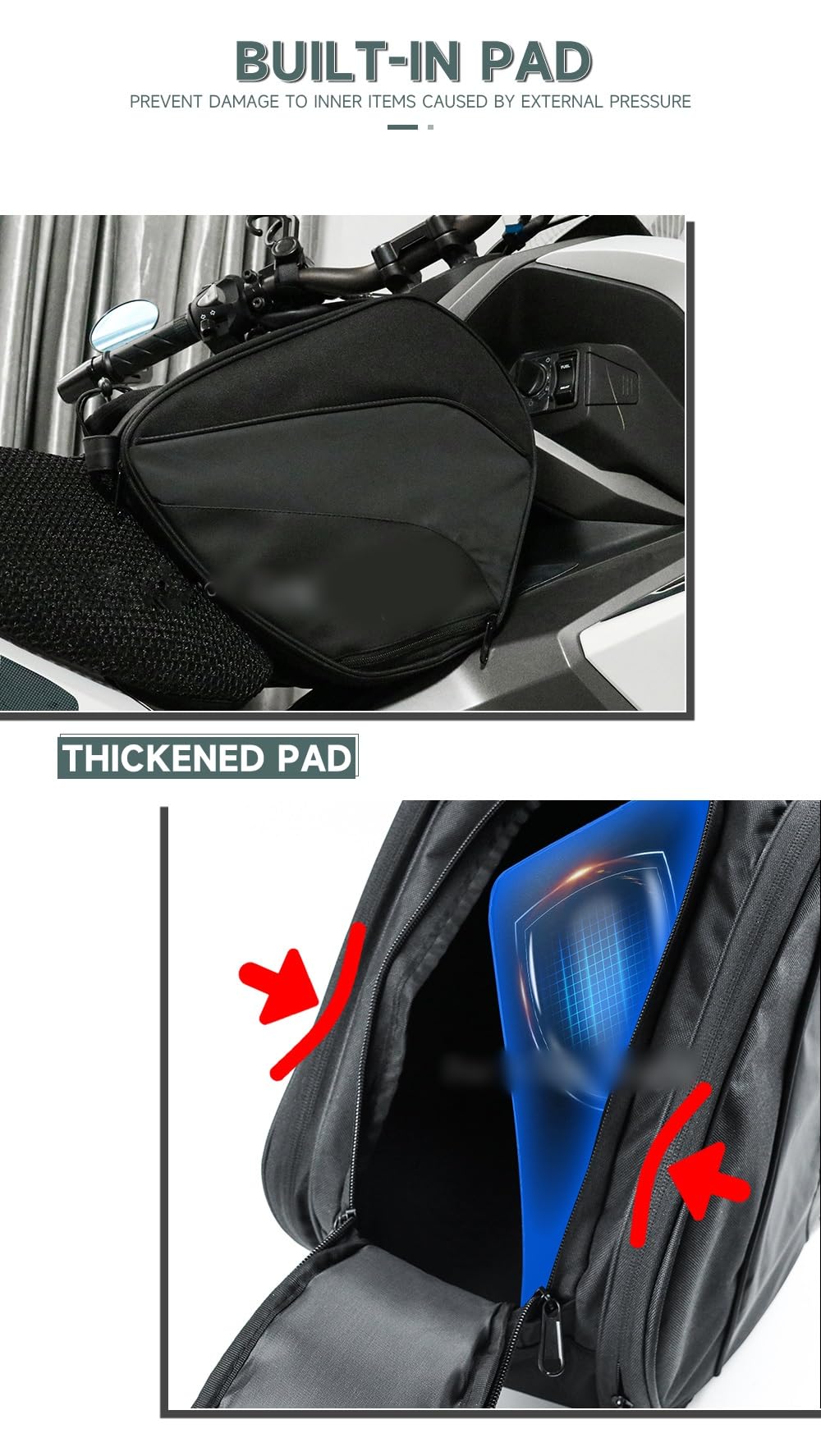 Für ADV 350 PCX 160 150 125 CC110 Motorrad-Roller-Tunneltasche, wasserdichte Tank-Reisetasche, Gepäck-Werkzeugtasche, Konsolentasche
