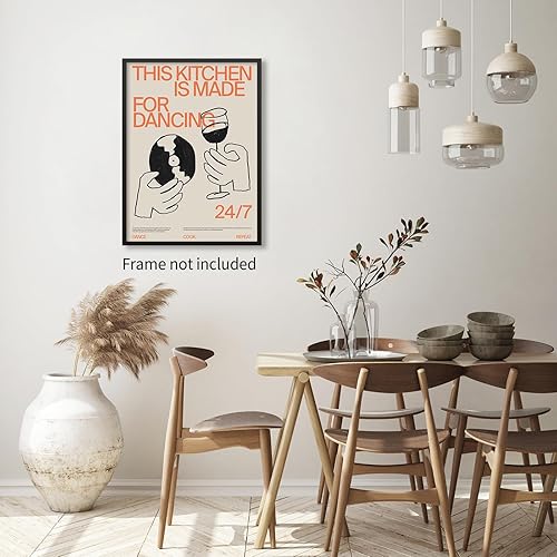 Miniatura 3 de enttgo Cartel de This Kitchen Is for Dancing (This Kitchen Is for Dancing) - Póster de cóctel y bebida alcohólica, retro, impresión en lienzo para