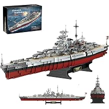 PNNP Military Battleship Building Block Set for Adults, 2073PCS Technic Bismarck Class Warship Battle Ship with Stand, WW2 Large-Sized Warship Collectible Display Construction Model Kit