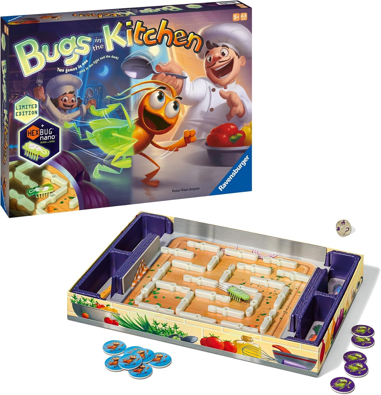Ravensburger - Insectes qui brillent dans le noir dans la cuisine - Jeu de société pour enfants à partir de 6 ans - Jeu pour 2 à 4 joueurs - Édition spéciale