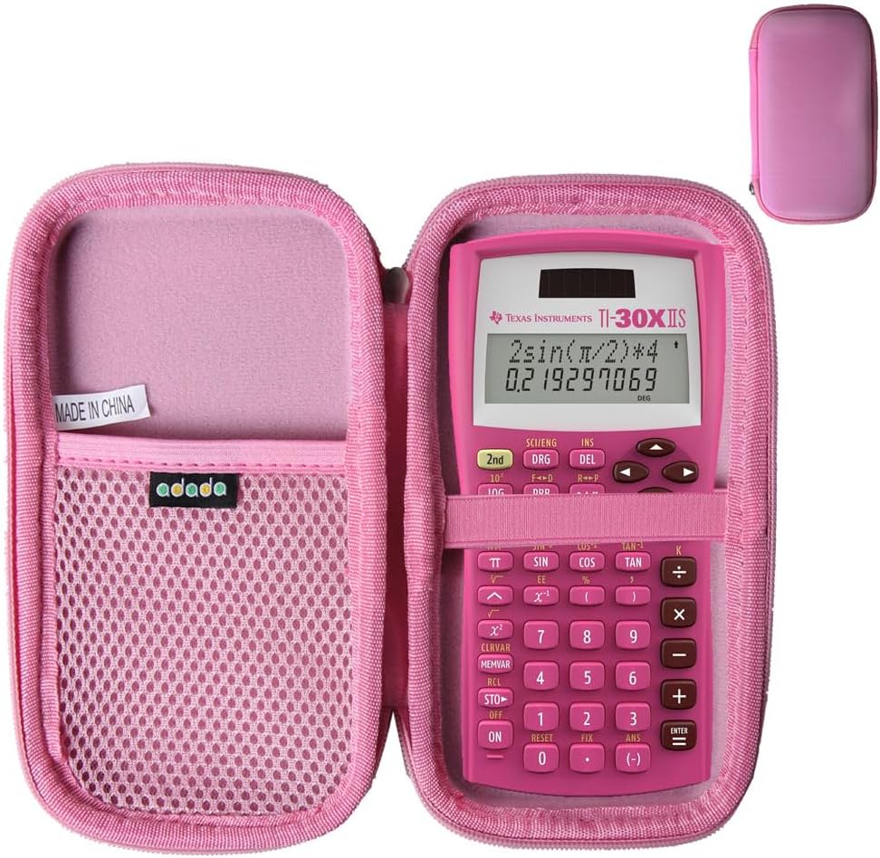 Adada Hard Travel Case for Texas Instruments TI-30XIIS Scientific Calculator (Only Case) (Black)