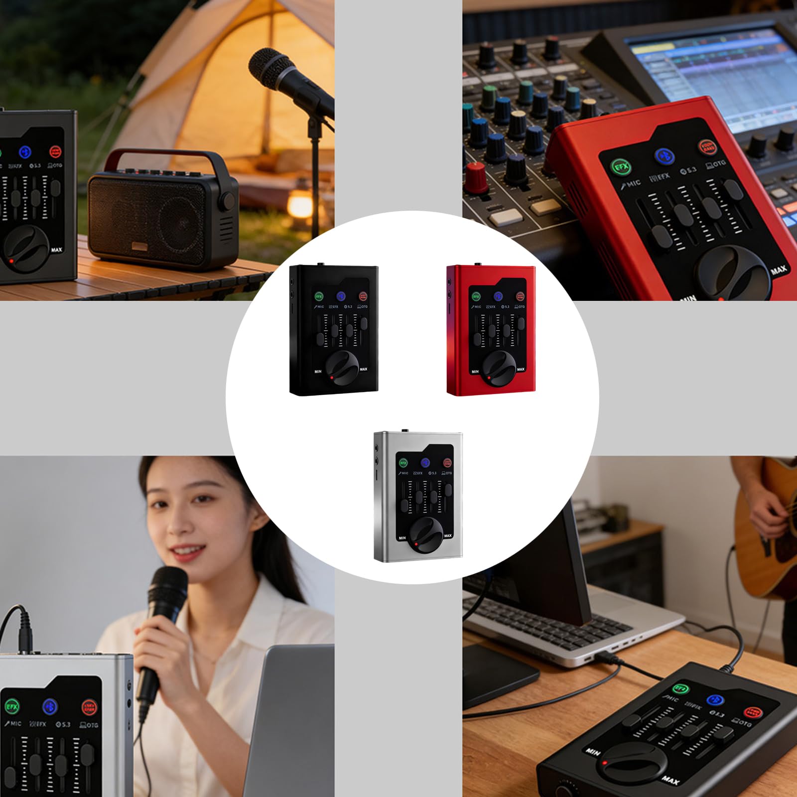 Funzione compatta della scheda audio di USB per l'attrezzatura sana mobile dello studio di podcasting
